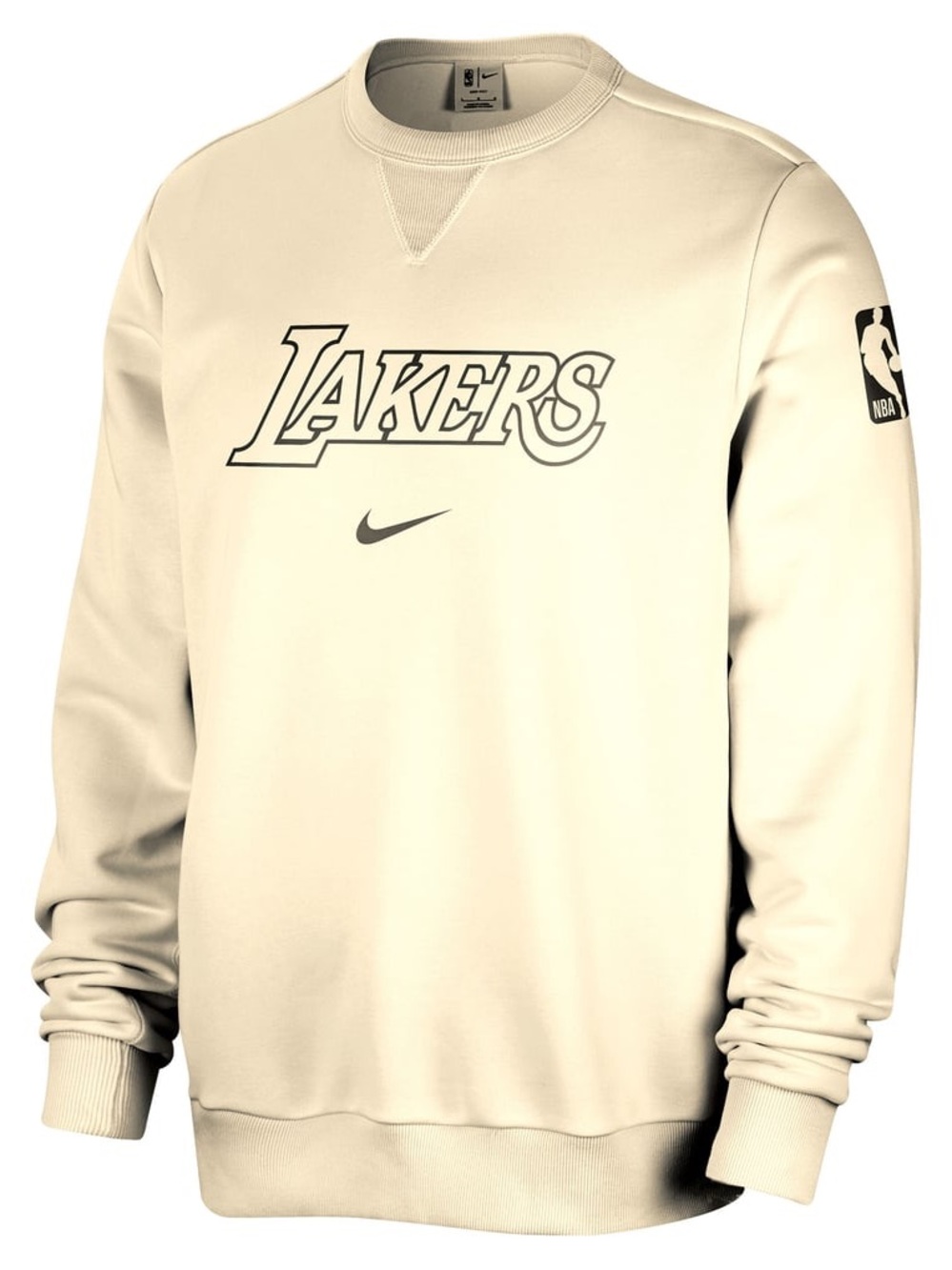 Nike Lakers Crewneck DRI-FIT Sweatshirt - Cream- NWT- XLarge